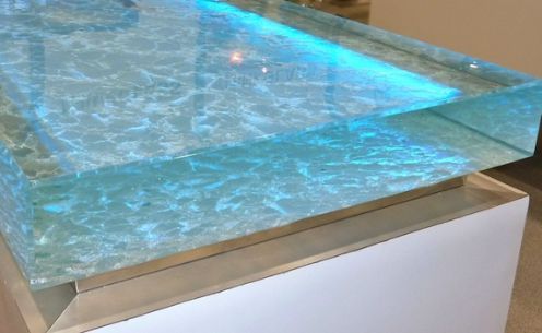 39. SURREAL OCEAN GLASS BAR TOP