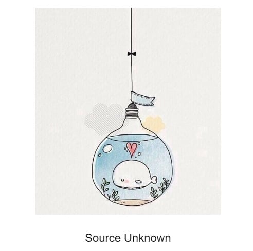 Whale in a Bulb Aquarium