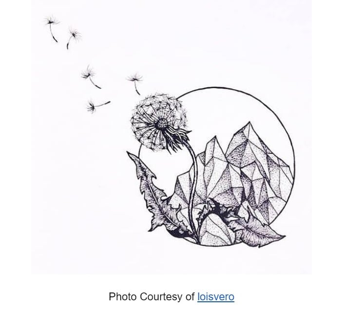 Dandelion and Mountains