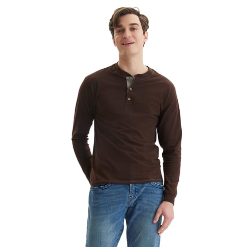 Hanes Men's Beefy Long Sleeve Three-Button Henley