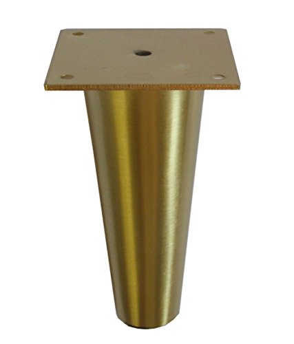 Metal Furniture Legs Round Tapered Brass Gold 6 1/4' H...
