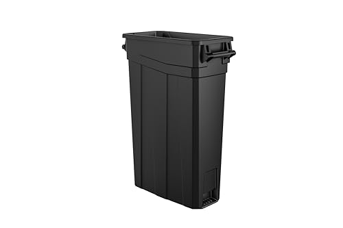 Suncast Commercial TCNH2030BK Narrow Trash Can With Handles,...