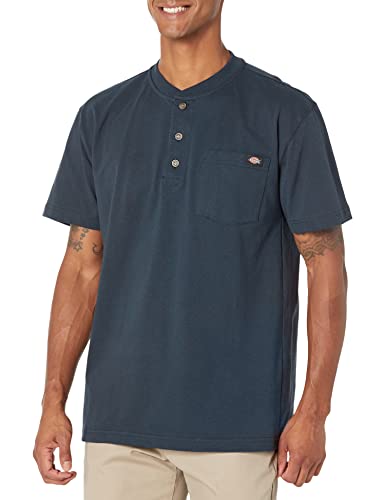 Dickies Men's Heavyweight Henley, Dark Navy, Medium