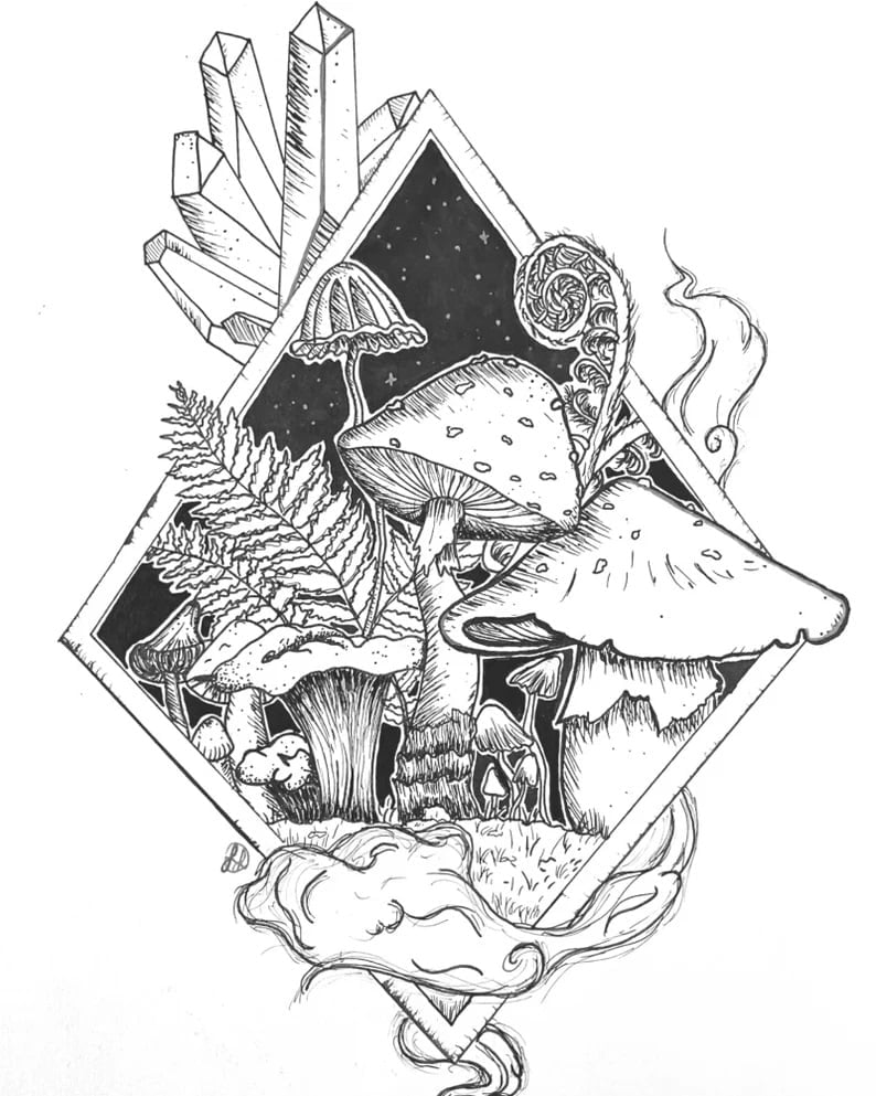 Mushrooms and Crystals