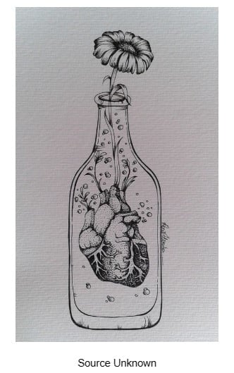 Heart in a Flower Vase