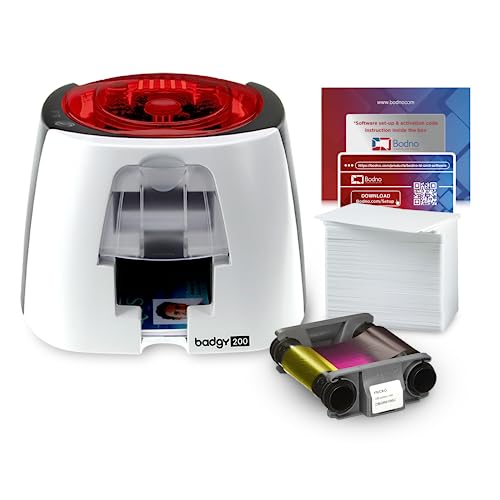 Bodno Badgy200 Color Plastic ID Card Printer with Complete...