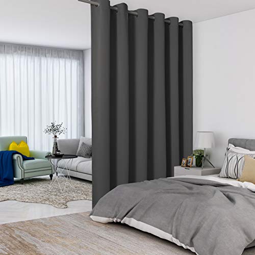 LORDTEX Dark Grey Room Divider Curtains - Total Privacy Wall...