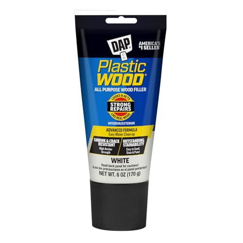 DAP Plastic Wood All Purpose Latex Wood Filler, White, 6 Oz...