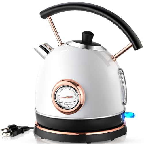 Pukomc Retro Electric Kettle Stainless Steel 1.7L Tea...