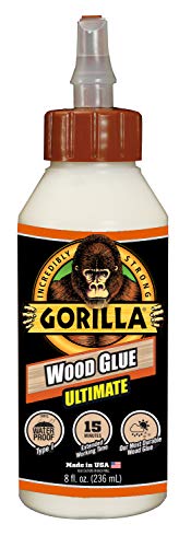 Gorilla Ultimate Waterproof Wood Glue, Natural Wood Color, 8...