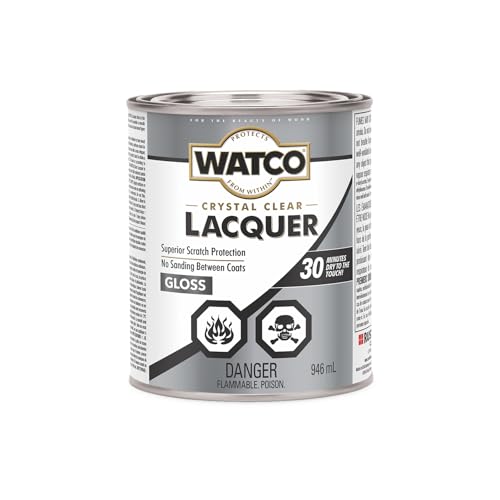 Watco 63041 Lacquer Clear Wood Finish, Quart, Gloss Clear