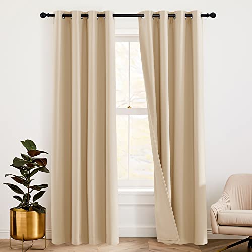 RYB HOME Noise - Blackout - Thermal Insulated Curtains for...