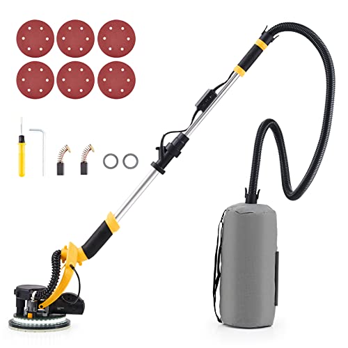 ZELCAN 800w Drywall Sander with Vacuum, Dustless Wall Pole...