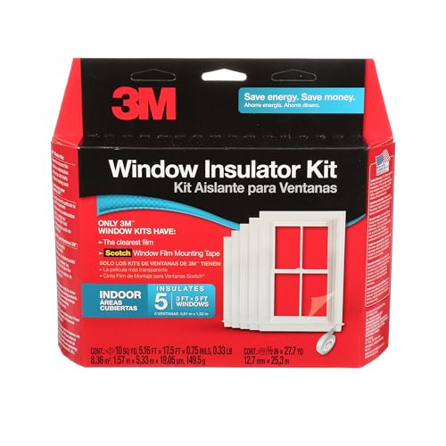 3M Indoor Window Insulation, Insulator Kit for 5 Windows 3ft...