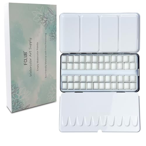 FCLUB Empty Watercolor Palette Paint Case - Large Watercolor...
