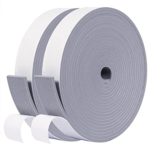 fowong Gray Foam Strip- 2 Rolls, 1' W X 1/8' T X 32' L,...