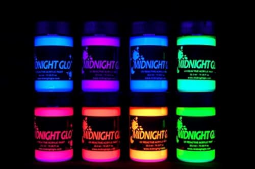 Midnight Glo UV Paint Acrylic Black Light Reactive Bright...