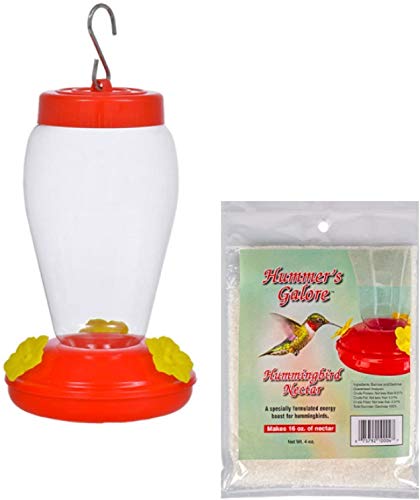 Plastic Hanging Hummingbird Feeder Set With Necter 4 Ounce