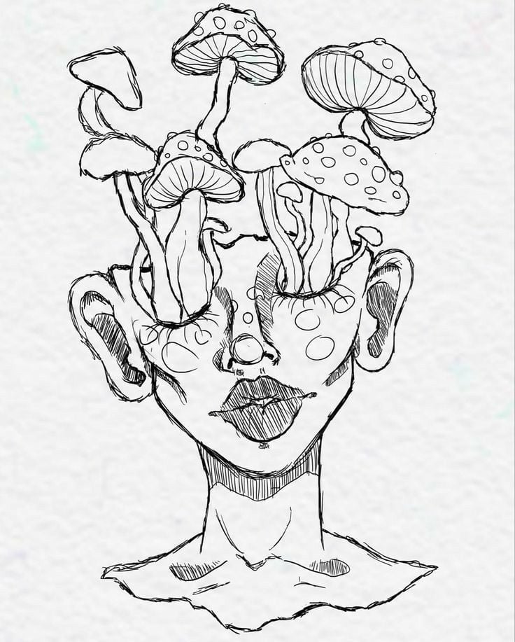 Mushroom Tattoo Drawing Ideas