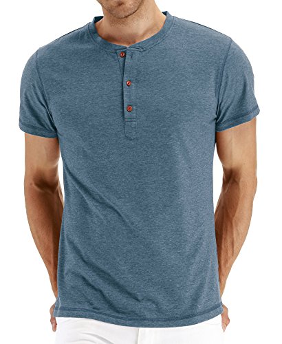 NITAGUT Mens Fashion Casual Front Placket Basic Short Sleeve...