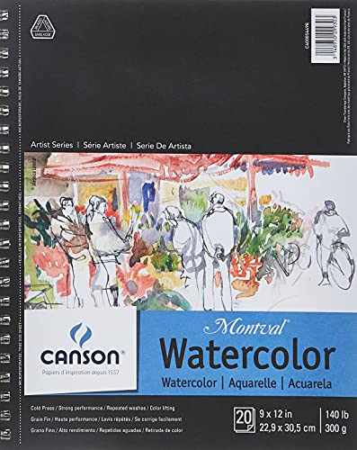 Canson Artist Series Watercolor Paper, Wirebound Pad, 9x12...