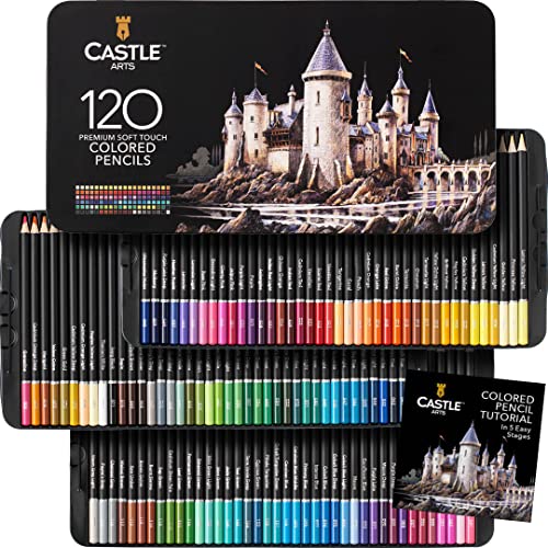 Castle Art Supplies 120 Colored Pencils Set | Quality Soft...