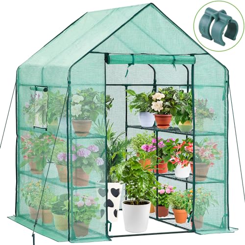 Ohuhu Greenhouse for Outdoors with Screen Windows, 57 x 57 x...