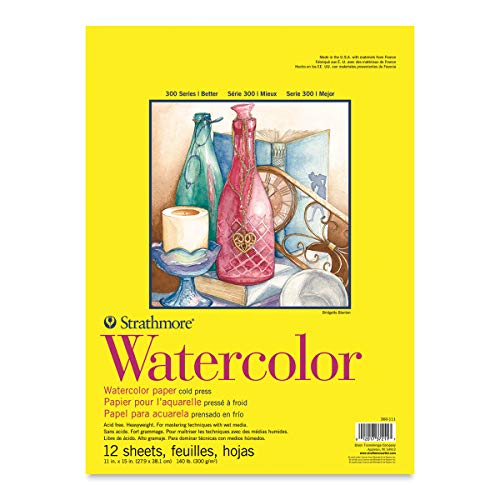 Strathmore 300 Series Watercolor Paper Pad, Tape Bound,...