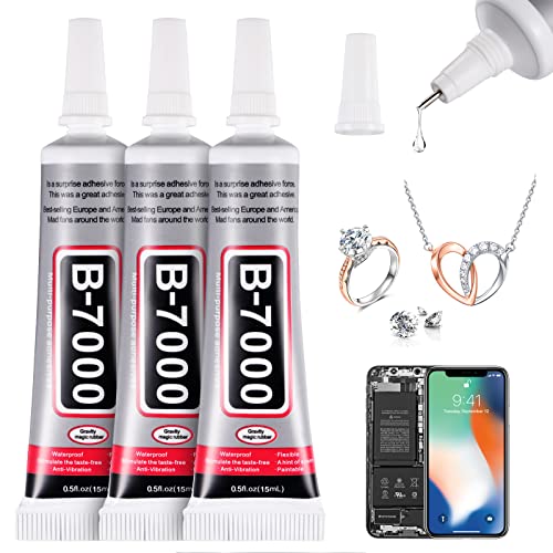 LERMITY B-7000 Adhesive 15ml 3 Pack Multi-Function Glues...