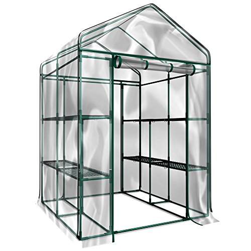 Greenhouse - Walk in Greenhouse with 8 Sturdy Shelves and...