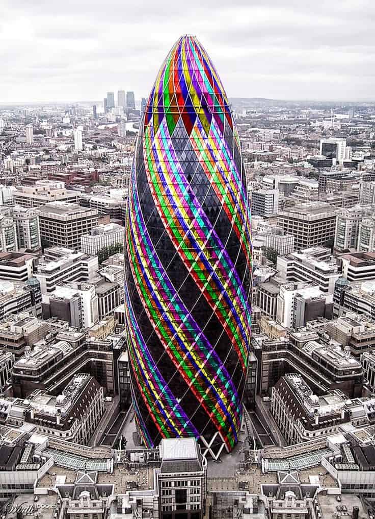 #41 THE GHERKIN OR ALSO CALLED 30 ST MARY AXE IN LONDON