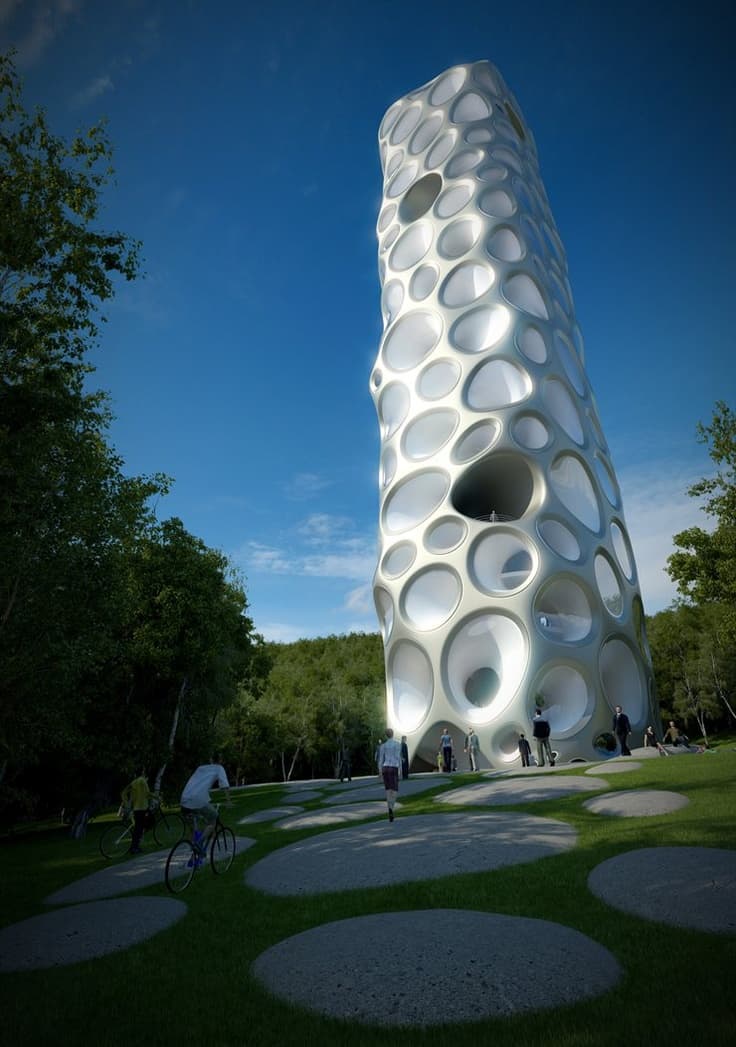 #24 THE WINE MUSEUM IN SANTIAGO CHILE IS AN UNCONVENTIONAL ARCHITECTURAL STRUCTURE IN AN ORGANIC SHAPE