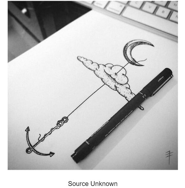 Moon + Cloud + Anchor