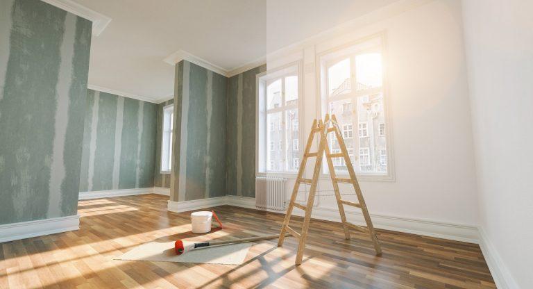 renovation concept - apartment before and after restoration or r